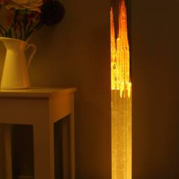 Waterfall Oak Wood Resin Floor Lamp Modern Led Standing Lamp - thumbnail 2