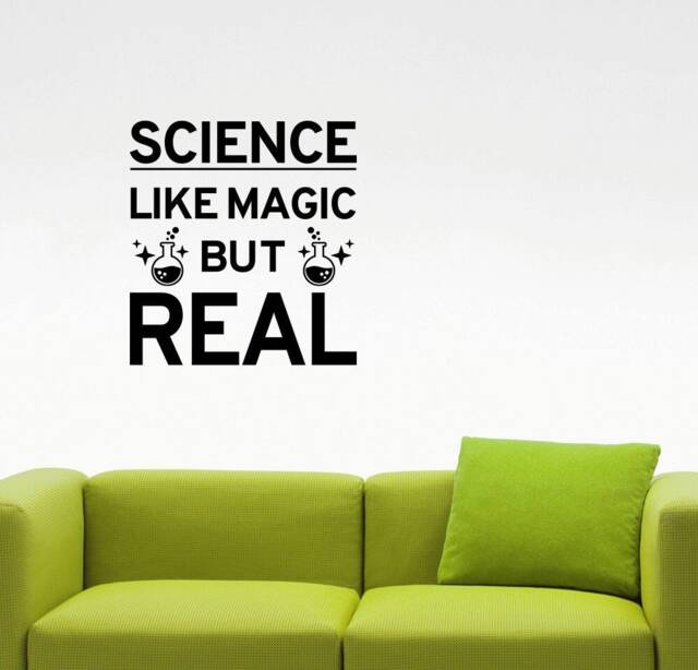 Science Like Magic But Real Quote Wall Decal Study Learn Education Inspirational Vinyl Sticker Art School Classroom Interior Door Decor 8Qz - image 1
