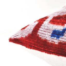 Handloom Silk Velvet Ikat Pillow Cover, Luxury Throw - thumbnail 3