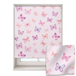 Pink Butterflies Roller Blind, Children's Made To Measure, Butterfly Blackout Blind