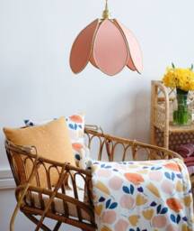 Simple Flower Pendant Light - Terracotta & Gold - thumbnail 1