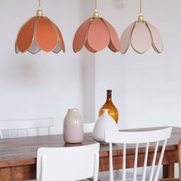 Simple Flower Pendant Light - Terracotta & Gold - thumbnail 3
