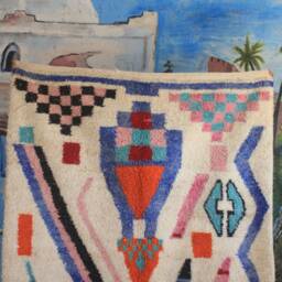 Custom Fabulous Azilal Rug, Authentic Moroccan Rug, Abstract Multicolored Carpet, Handmade Bohemian Rug - thumbnail 2