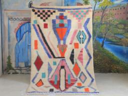 Custom Fabulous Azilal Rug, Authentic Moroccan Rug, Abstract Multicolored Carpet, Handmade Bohemian Rug - thumbnail 1