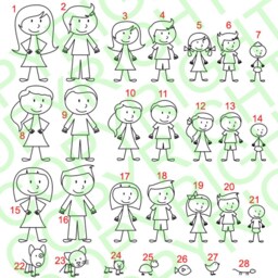 Personalised Wall Sticker Stick Figure Family Vinyl Decal Transfer Name Livingroom Gift - thumbnail 2