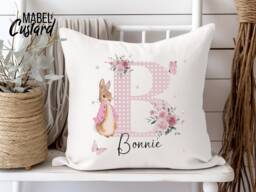 Girls Christening Gift - Baptism Pink Floral Letter Bedroom Decor Daughter Granddaughter Goddaughter - thumbnail 1