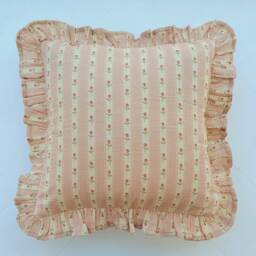 Organic Cotton Ruffle Pillow Cover Floral Muslin Frill - thumbnail 2