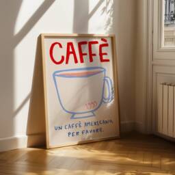 Caffe Print, Print Wall Art, Coffee Kitchen Prints, Home Decor, Italian Cafe Inspo, Unframed - thumbnail 3