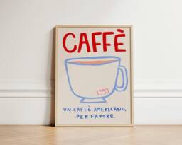 Caffe Print, Print Wall Art, Coffee Kitchen Prints, Home Decor, Italian Cafe Inspo, Unframed - thumbnail 1