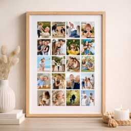 Large Personalised Wall Picture Frame Collage, Custom Gift, Family 20 Photo Art, Multi - thumbnail 1