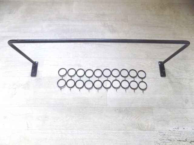 Curtain Rail Set-Upwrought Iron - Forged Steel Handmade in UK = Free Fitting Kit - image 1