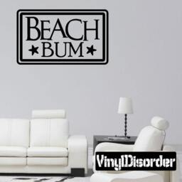 Beach Bum - Vinyl Wall Decal Quotes Sticker Hd127Et - thumbnail 1