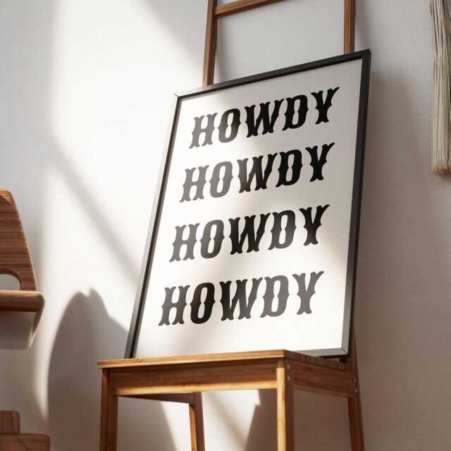 Howdy Poster Design 5, Home Decor, Fun Wall Art, Bold Prints, Bedroom Posters, House Poster, Office Decor - image 1