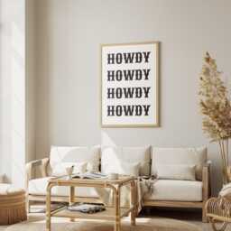 Howdy Poster Design 5, Home Decor, Fun Wall Art, Bold Prints, Bedroom Posters, House Poster, Office Decor - thumbnail 2