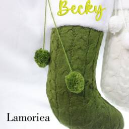 Christmas Embroidered Name Stocking, Personalized Stockings, Knit Stockings, Family Stockings, Holiday Stockings Gifts - thumbnail 3