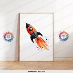 Personalised Kids Airplane Prints - Set Of 3 Posters - Orange Boys Wall Art Room Nursery Custom Name Decor Girls Aviation Gifts - thumbnail 3