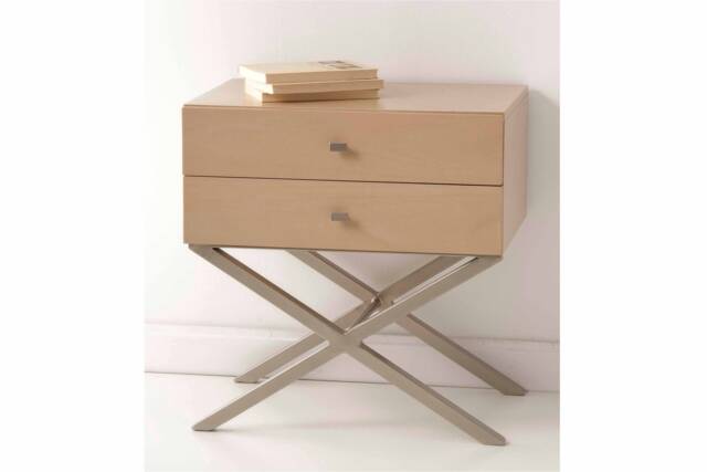Nordic Nightstand With Metal Base - Modern Bedside Table - image 1