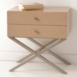 Nordic Nightstand With Metal Base - Modern Bedside Table - thumbnail 2