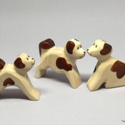 Toy Dog Wooden Colourful White With Brown Dots Running Size 6, 5x6, 0x2, 0 cm - Bxhxs Approx. 20 Gr - thumbnail 4