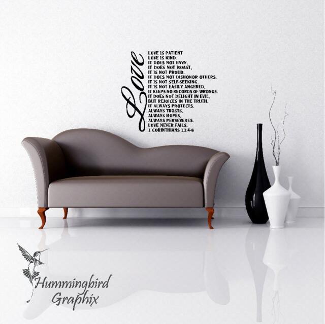 Love Is Patient Vinyl Wall Decal 1 Corinthians Bible Verse - image 1