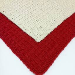 Hand Knit Cotton Wash Cloths in Red & Natural Quiltsy Handmade - thumbnail 2