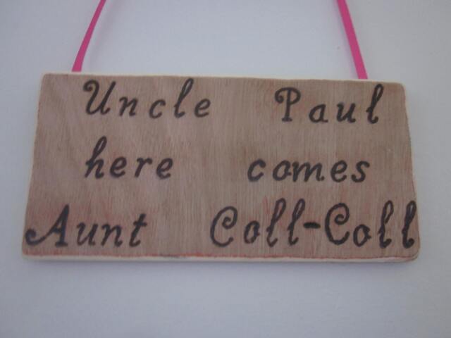 "Wedding Sign ""Uncle Paul Here Comes Aunt Coll Coll" - image 1