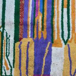 Authentic Handmade Moroccan Rug - Colorful Abstract Vertical Stripe Wool Carpet Bright Boho Area - thumbnail 4