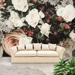 Green Floral Wallpaper, Floral Wallpaper, Blush Pink Wallpaper, Floral Wall Mural, Peel & Stick Mural, Pastel Mural - thumbnail 3