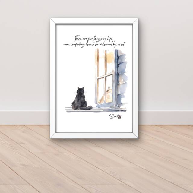 Cat Gifts, & Owner Lovers Gift, Personalised Mum Pet Prints, Portrait, Custom Print - image 1