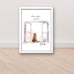 Cat Gifts, & Owner Lovers Gift, Personalised Mum Pet Prints, Portrait, Custom Print - thumbnail 3
