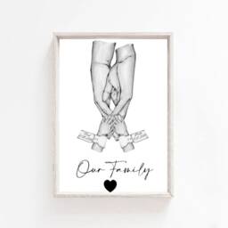 Personalised Family Hand Print, Hands Mothers Day Print, Father's Print, Baby Print, Family Christmas - thumbnail 2