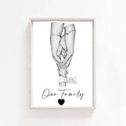Personalised Family Hand Print, Hands Mothers Day Print, Father's Print, Baby Print, Family Christmas - thumbnail 1