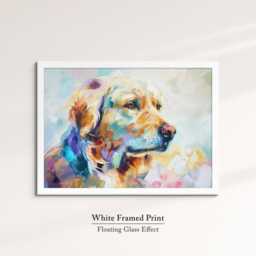 Golden Retriever Abstract Oil Painting Framed Print & Canvas Large Sizes Luxury Wall Art Poster Pet Home Decor Interior Dog Gift Idea - thumbnail 3