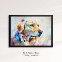 Golden Retriever Abstract Oil Painting Framed Print & Canvas Large Sizes Luxury Wall Art Poster Pet Home Decor Interior Dog Gift Idea - thumbnail 2