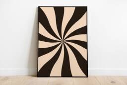 Groovy Retro Art Print 60S 70S, Funky Psychedelic Pop Vintage Swirl Print, Trendy Poster, Hand-Drawn Gift A6 A5 A4 A3 Indie Decor - thumbnail 1