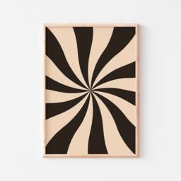 Groovy Retro Art Print 60S 70S, Funky Psychedelic Pop Vintage Swirl Print, Trendy Poster, Hand-Drawn Gift A6 A5 A4 A3 Indie Decor - thumbnail 2