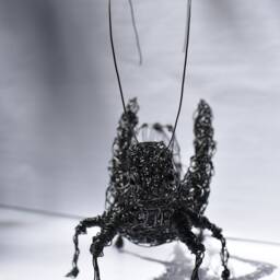 Wire Sculpture, Grasshopper, Father's Day Gift, Birthday Office Decor, Home Decor, Stand Art, Grasshopper, Floor, Steampunk Decor - thumbnail 3