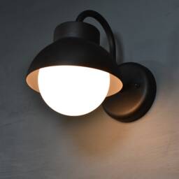 Outdoor Wall Lamp, Wall Sconce in Mid Century Modern Style, Exterior Light, Glass Globe Lamp, Vanity Light, Porch Lamp - thumbnail 3