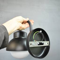 Outdoor Wall Lamp, Wall Sconce in Mid Century Modern Style, Exterior Light, Glass Globe Lamp, Vanity Light, Porch Lamp - thumbnail 2