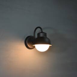 Outdoor Wall Lamp, Wall Sconce in Mid Century Modern Style, Exterior Light, Glass Globe Lamp, Vanity Light, Porch Lamp - thumbnail 4