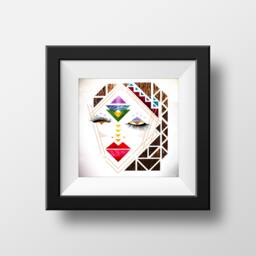 Print Tribal Woman Geometric Design Digital Print, African Wall Art, Triangle Feminine Poster Design, Girl Poster, Modern Art - thumbnail 1