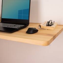 Wood Floating Desk, Wall Mounted Small Murphy Desk Table, Folding Home Office Hanging Unique Gift - thumbnail 3