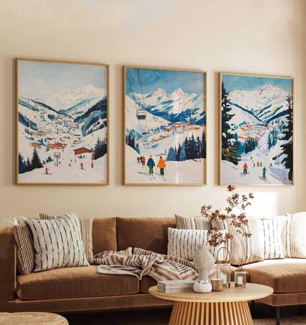 Set Of 3 St. Anton Skiing Travel Poster, Ski Print, Austria Art, Print - image 1