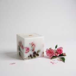 Large Square Pillar Candle, Scented Candle, Candle Gift For Her, Dried Flower in A Box, Birthday Her, Gift Idea Women - thumbnail 2