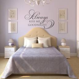Always Kiss Me Goodnight Wall Decal Romantic Bedroom Decor P64 - thumbnail 2