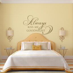 Always Kiss Me Goodnight Wall Decal Romantic Bedroom Decor P64 - thumbnail 1
