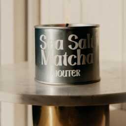 Sage & Sea Salt Matcha Soy Wax Candle - Summer Gifts Coffee Lovers Tin Vessel - thumbnail 2