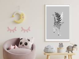 Monochrome Giraffe- Animal Print - Modern Poster Home Decor Gift Bespoke A5 A4 A3 Framed - thumbnail 1