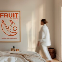 Retro Fruit Print, Poster, Food Kitchen Wall Art, Decor, Aesthetic Apartment Unframed - thumbnail 3