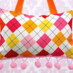 Tooth Fairy Pillow - in Remix Fabric By Ann Kelle For Robert Kaufman, Argyle in Garden - thumbnail 2